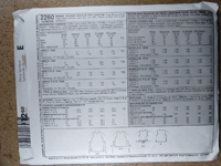 Back view of pattern M2260