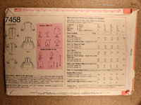 Back view of pattern S7458