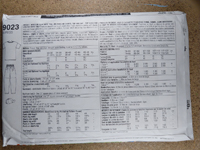 Back view of pattern S9023